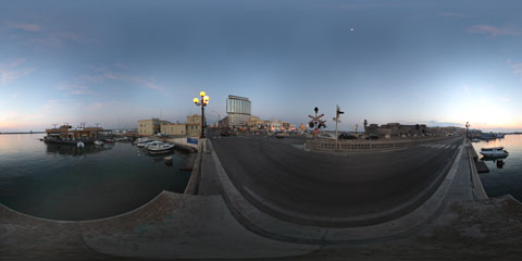 Gallipoli veduta dal Ponte vecchio con panoramica immersiva a 360°