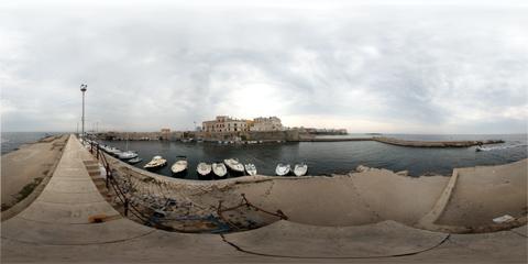 Gallipoli Porto del Lazzaretto con panoramica a 360°