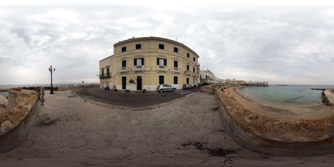 Gallipoli veduta dall'alto delle Mura del Seno della Purità con panoramica a 360°